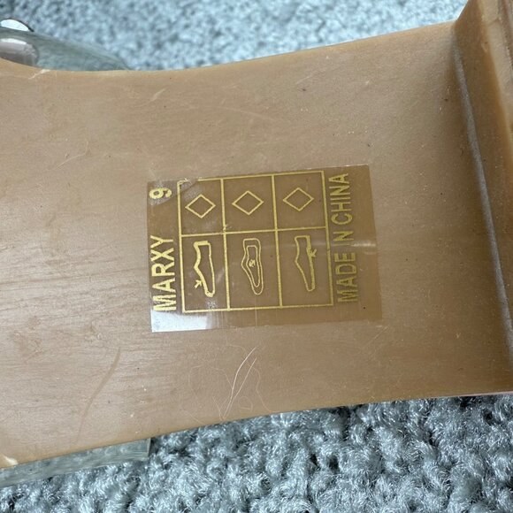 Faux Fur & Rhinestone Embellished Pink Slide Sandals Miss Lola Size 9 Slip On - Picture 10 of 16